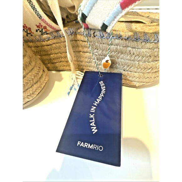 NWT Farm Rio Size 11 Paradise Bead Embellish Espadrille Platform $260 NEW - Picture 4 of 14